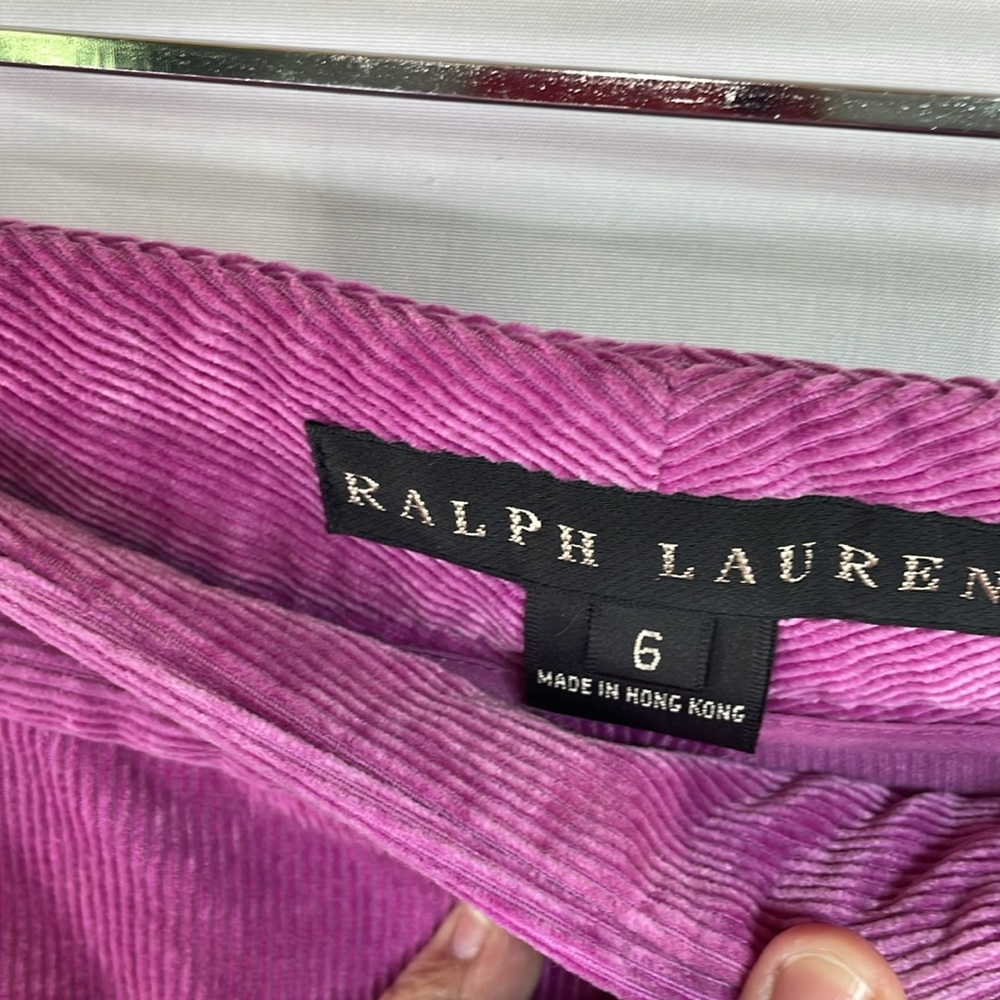 ๐ช Ralph Lauren bright pink orchid corduroy flat front trousers - Picture 4 of 7